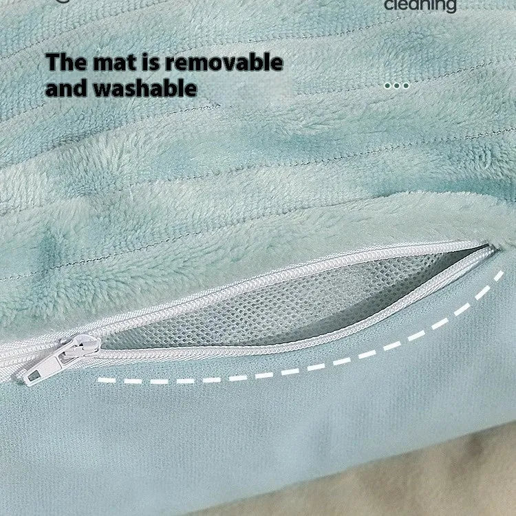 Morandi coloured removable pet bed mat with soft padding, shown in Large 90cm size.