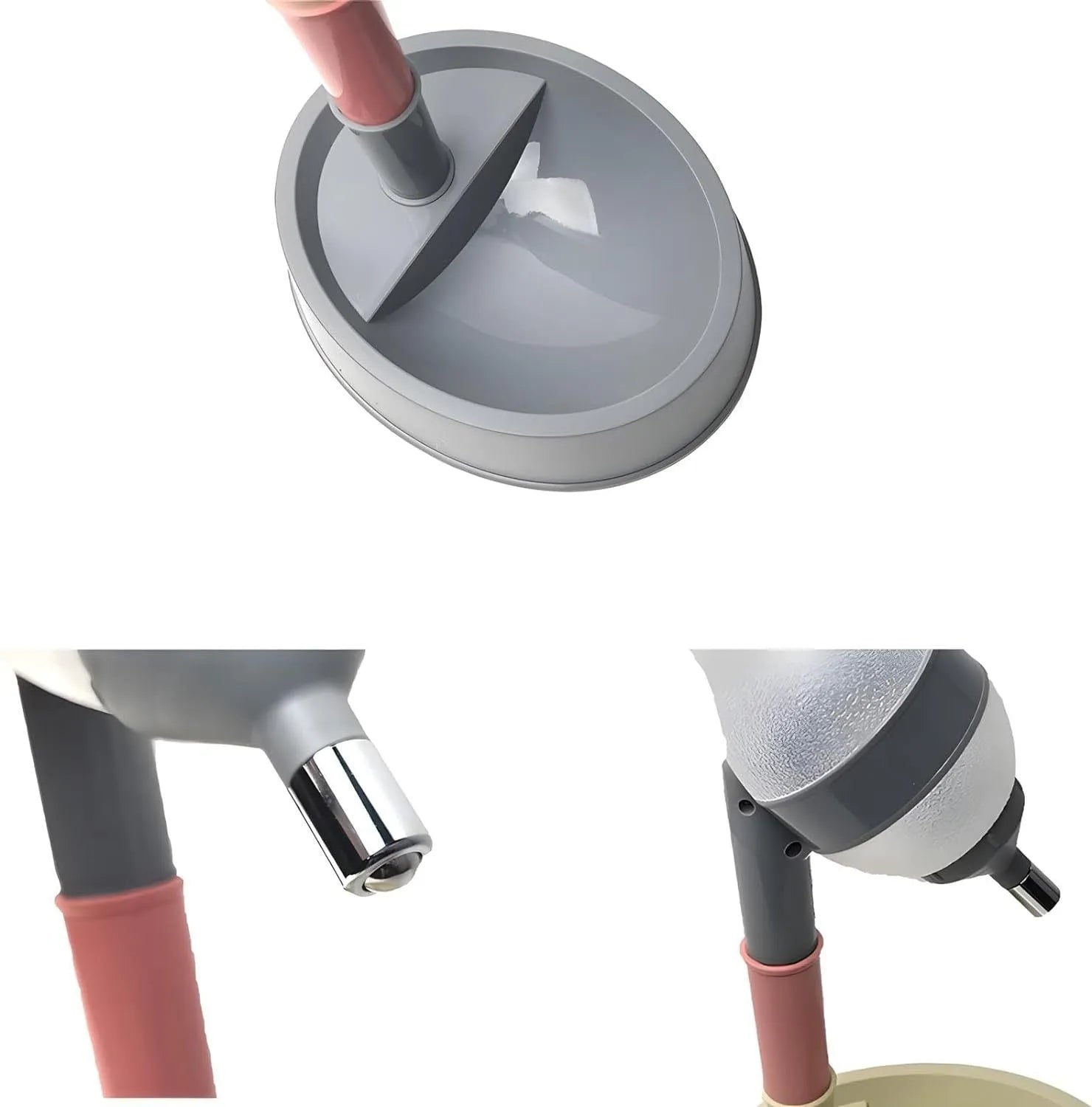 Adjustable height pet water dispenser with detachable pole and non-drip nozzle in green, grey or pink colours