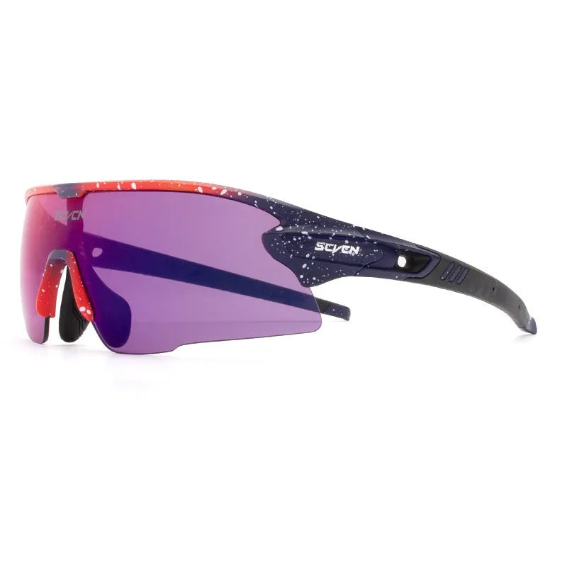 Cycling sports glasses with semi-rimless TR90 frame and UV protection lenses