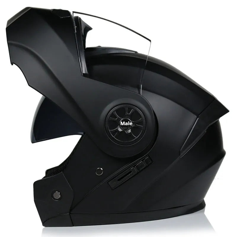 Battery grey full face motorcycle helmet with ABS construction shown in S/M/L/XL size options