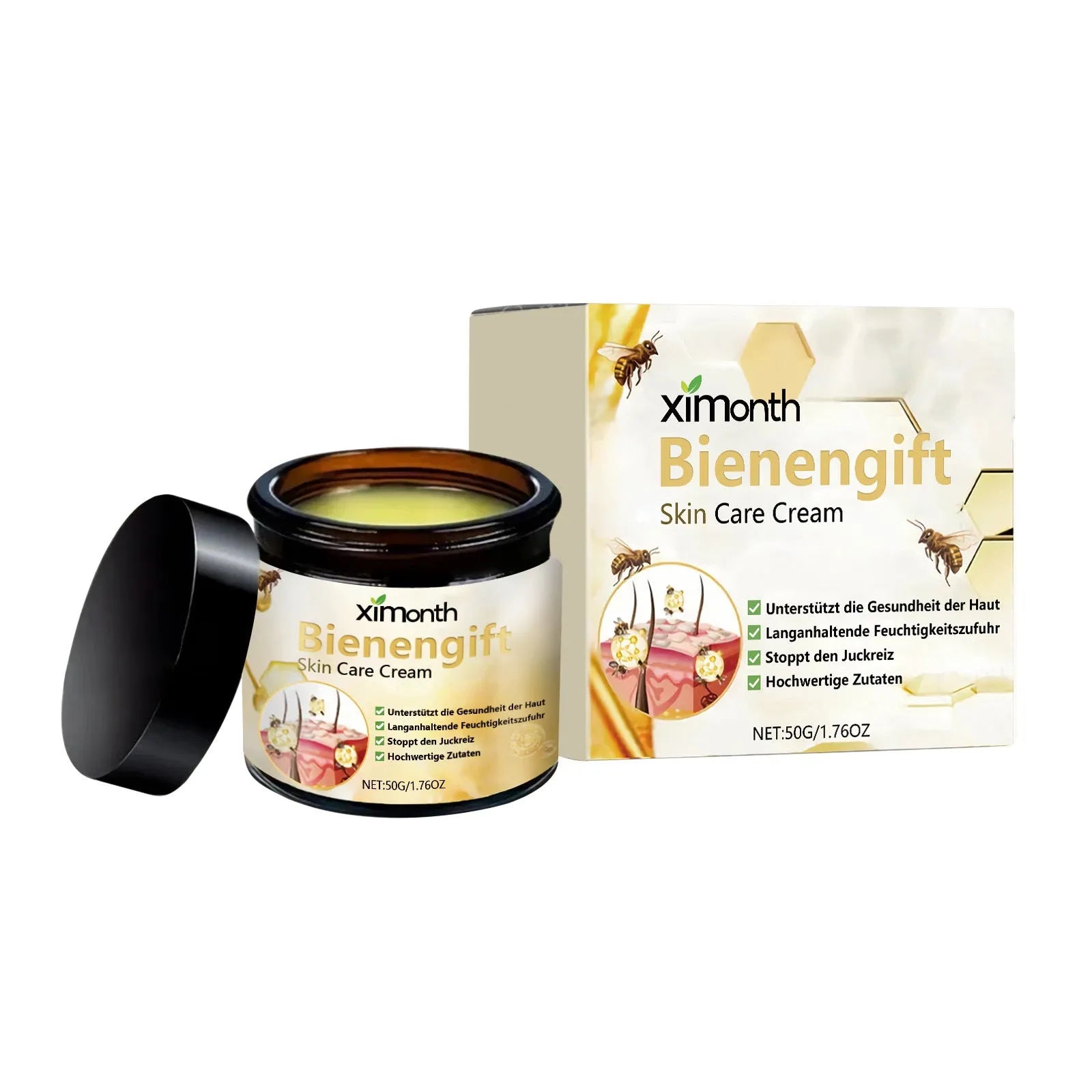50g tube of bee venom and herbal blend moisturising cream for body and neck
