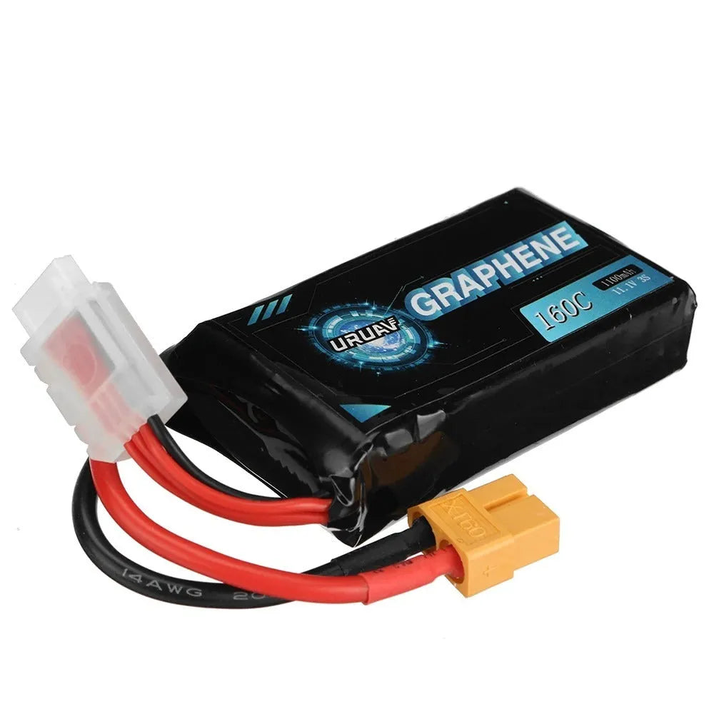 A 7.4V 1200mAh lithium battery for remote control model cars and boats.