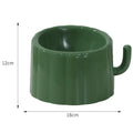 High-stand solid colour cat bowl with cactus design showing anti-slip base and large feeding opening