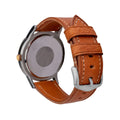 Retro pure cowhide leather watch strap with pin buckle in brown steel colour option