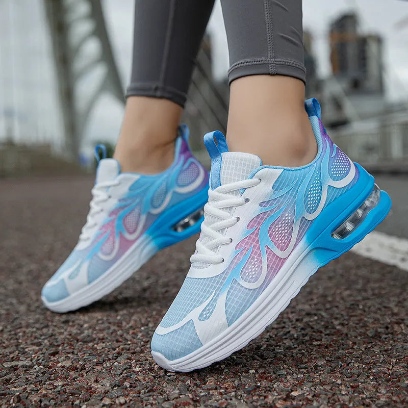 Women's mesh casual sneakers in three colours with PU sole construction