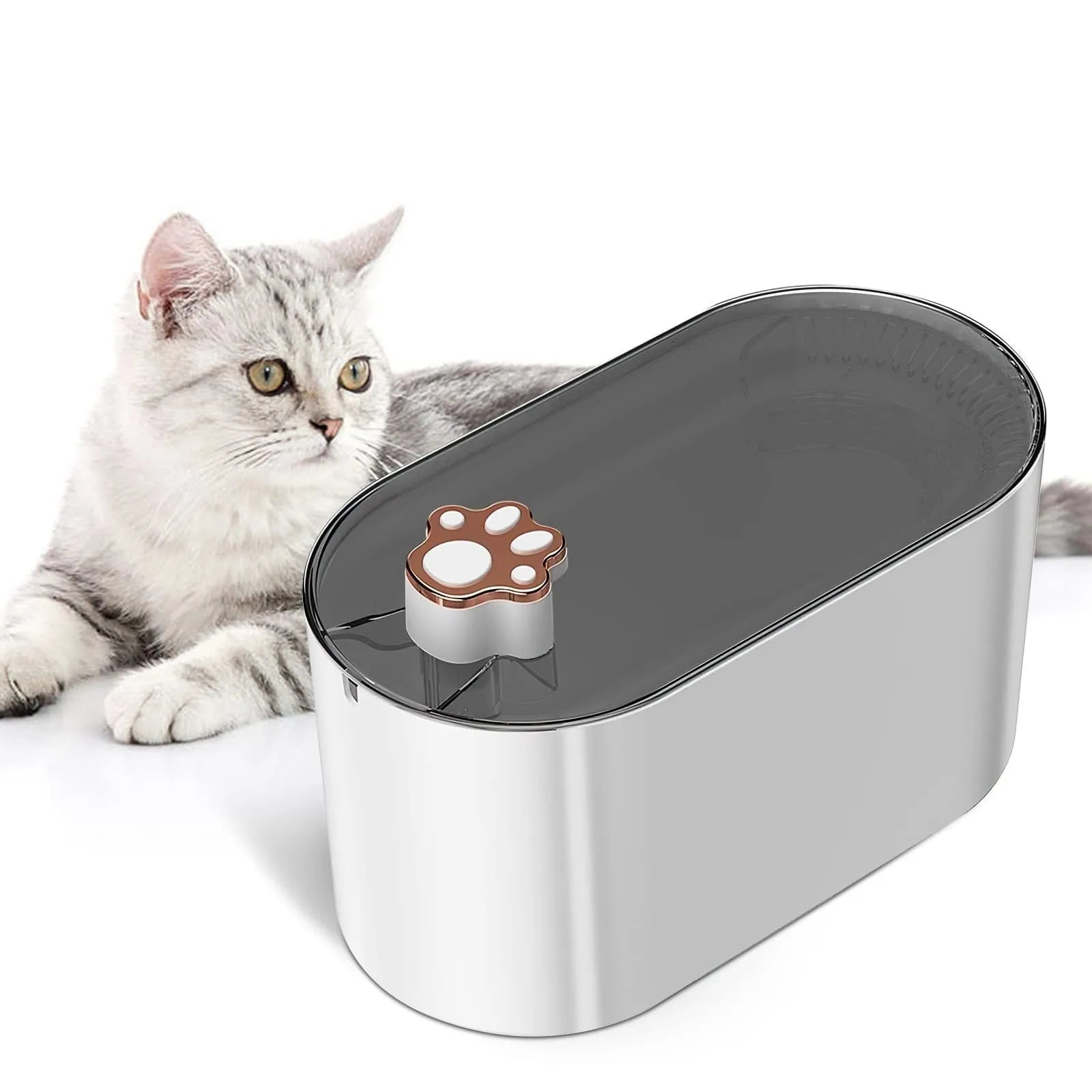 Berlin blue automatic pet water fountain with 3-litre capacity and LED indicator light