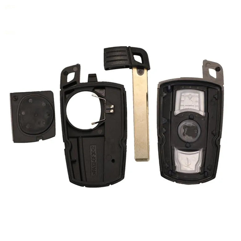 BMW HU92 model semi-intelligent three-button remote car key fob replacement blank.