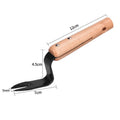 Carbon steel garden weeding and seedling rooting device 20cm length with 12cm handle and 5mm tooth width in photo colour