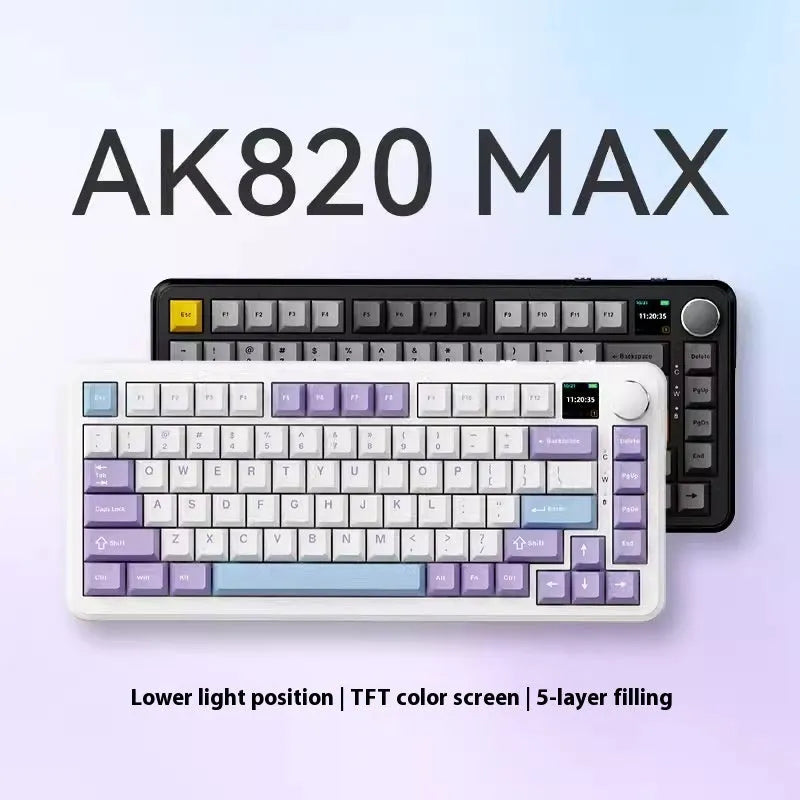Three-mode mechanical keyboard in black, grey and yellow colour scheme with included accessories
