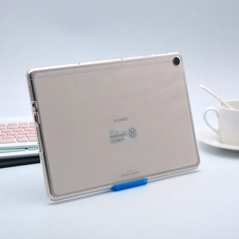 Clear transparent white ultra-thin silicone tablet protective case