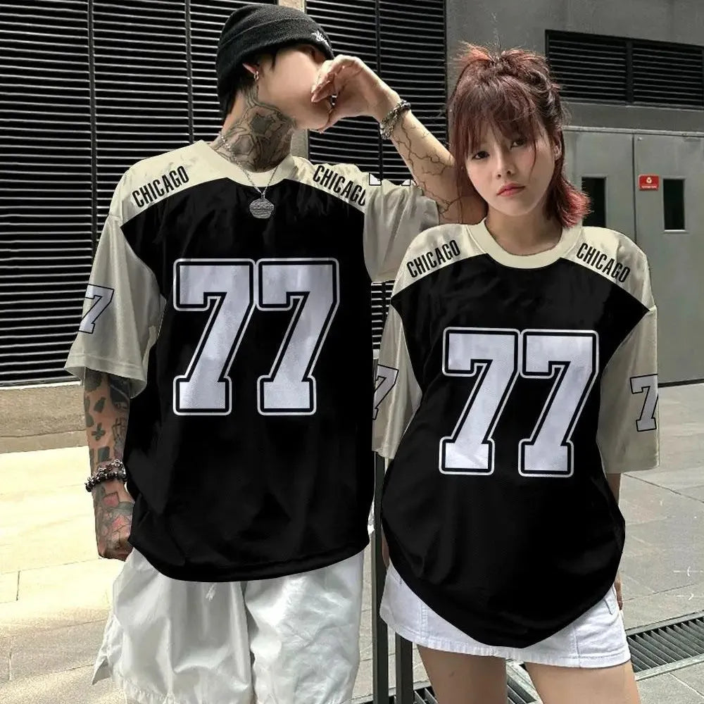 Men's 3D digital print basketball T-shirt with loose fit, short sleeves, in polyester, summer style