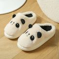 Panda design cotton linen toe ring slippers with soft PVC sole in adult sizes