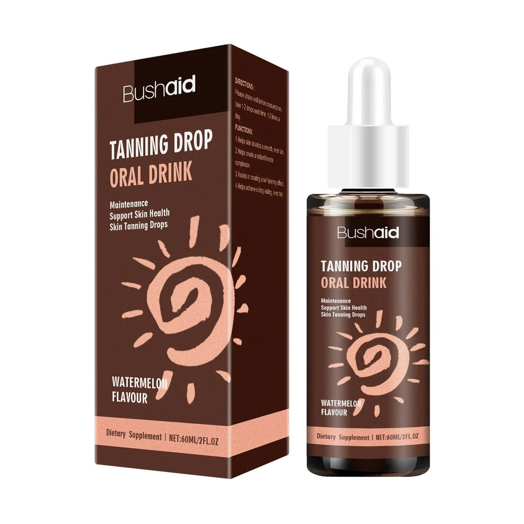 60ml sun protection tanning essence bottle for body care, measuring 30 × 30 × 125mm.