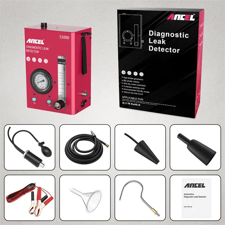 S3000 car smoke detector vacuum leak tool for automotive diagnostics with 12V power supply