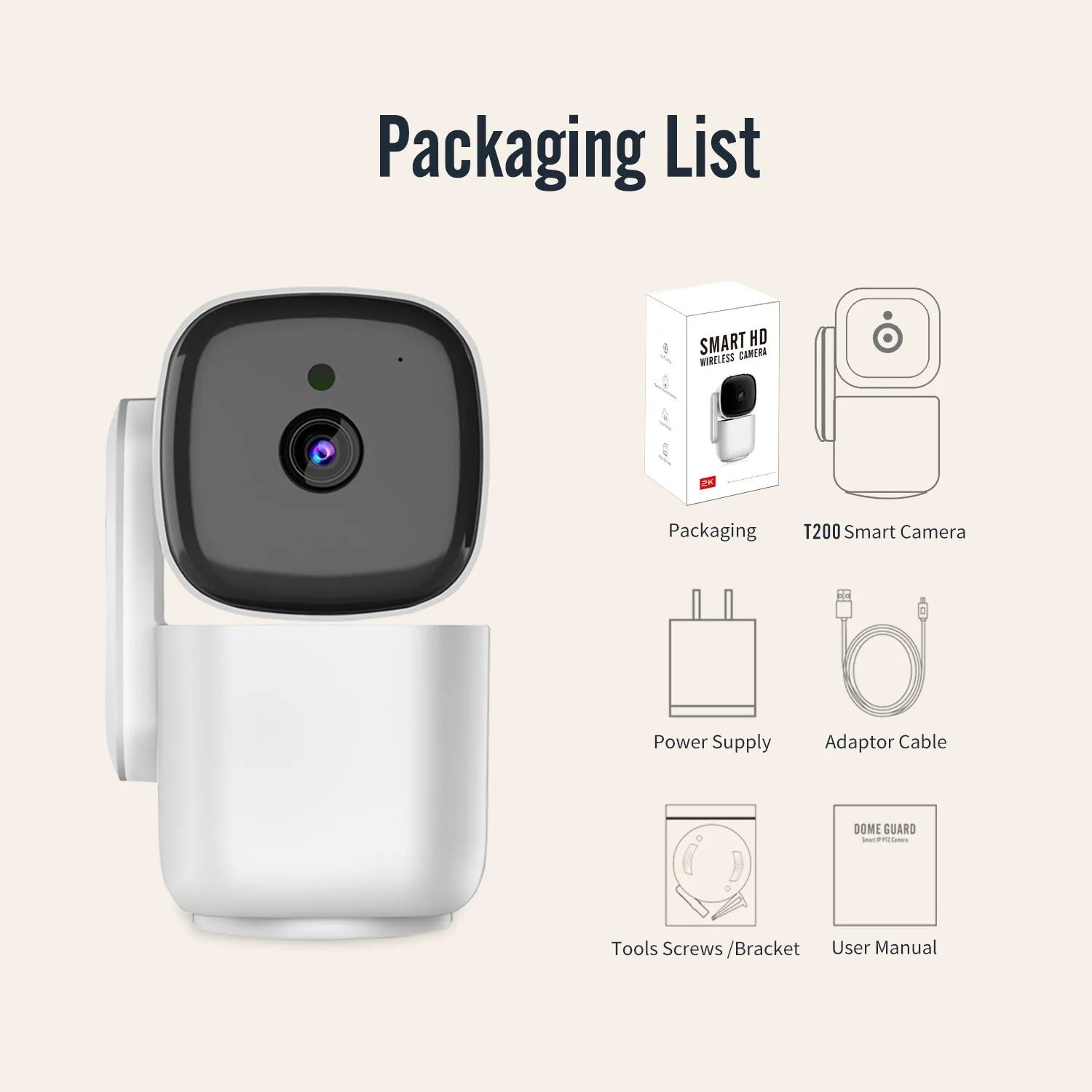 White PTZ motion tracking night vision indoor camera with two-way intercom on a wall mount