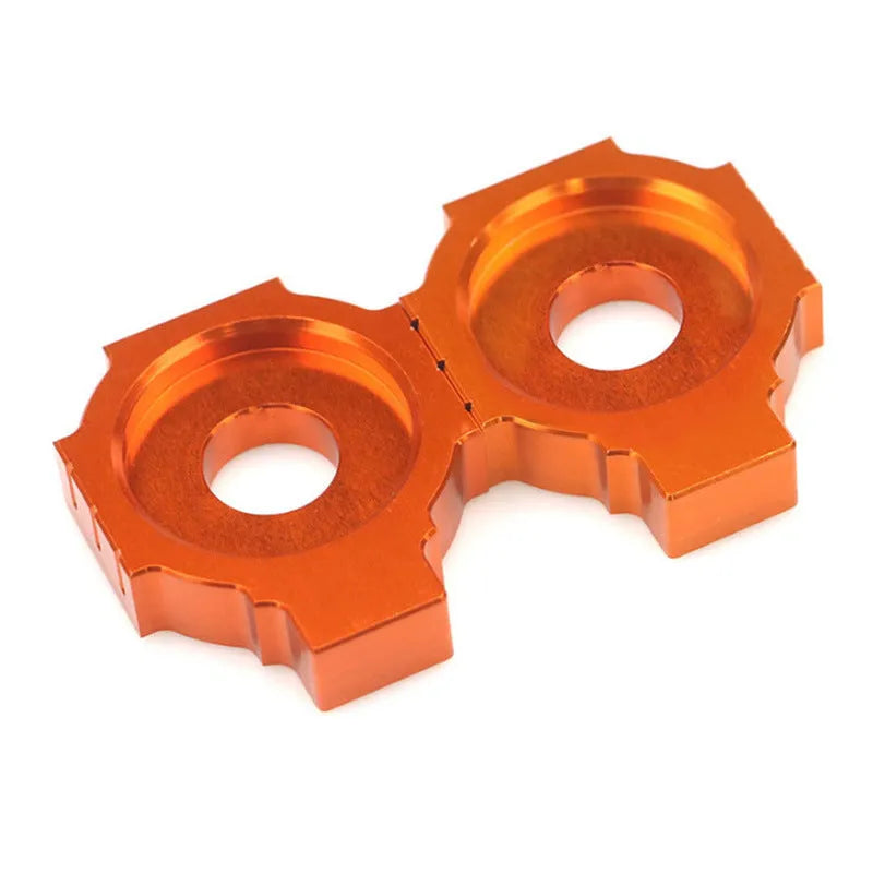 Orange KTM motorcycle rear fork regulator screw pair for Duke 200 390 990 models