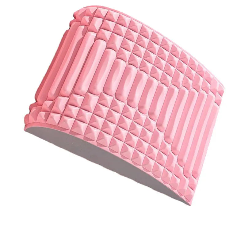 Blue EVA foam back stretcher pillow for lumbar support and acupressure massage.