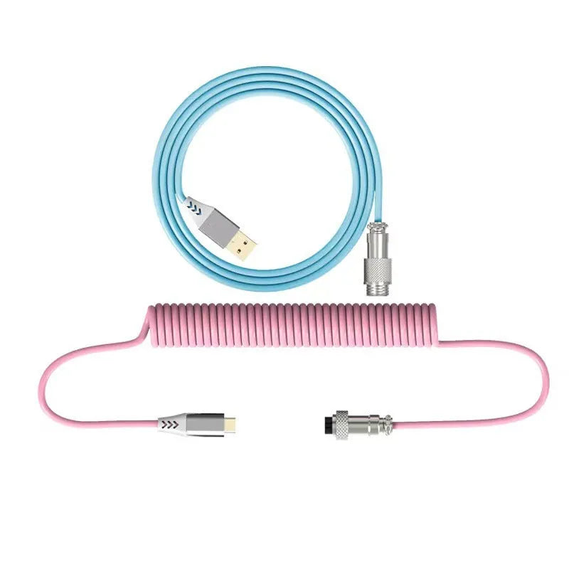 Type-C detachable mechanical keyboard cable with USB adapter in multiple colour options