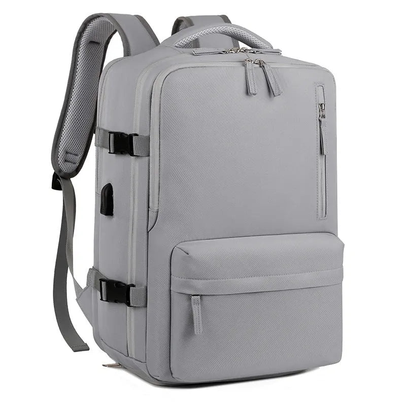 Dry wet separation backpack Oxford cloth polyester lining solid colour beige black gray pink