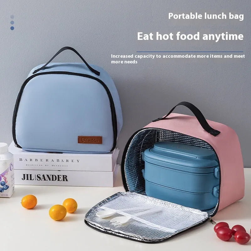 Insulated lunch bag in textured cloth with heat preservation function