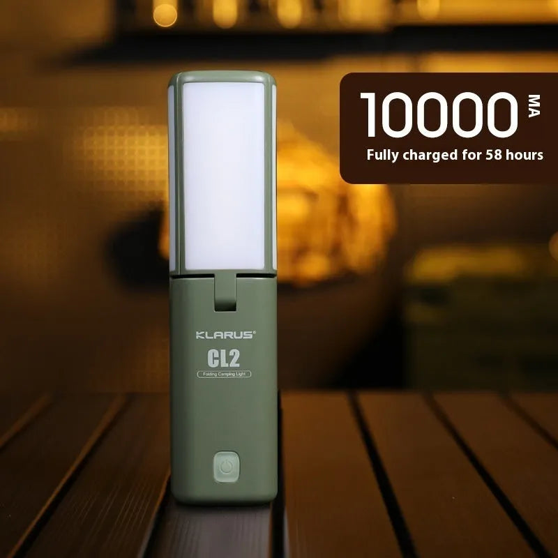 Outdoor campsite LED lamp with rechargeable battery in green and white colour options