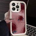 Creative blooming rose silicone phone case in red colour for iPhone 16 series back cover