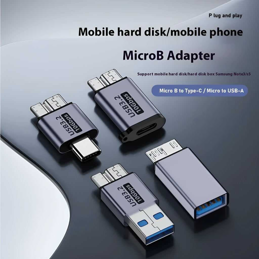 Micro B adapter converter showing Type-C and USB to Micro B connections for charging and data transfer