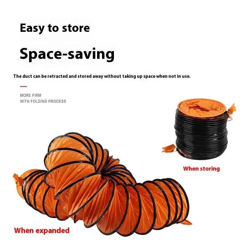 Portable 8-inch axial flow fan with titanium steel construction and 5-metre flexible air duct