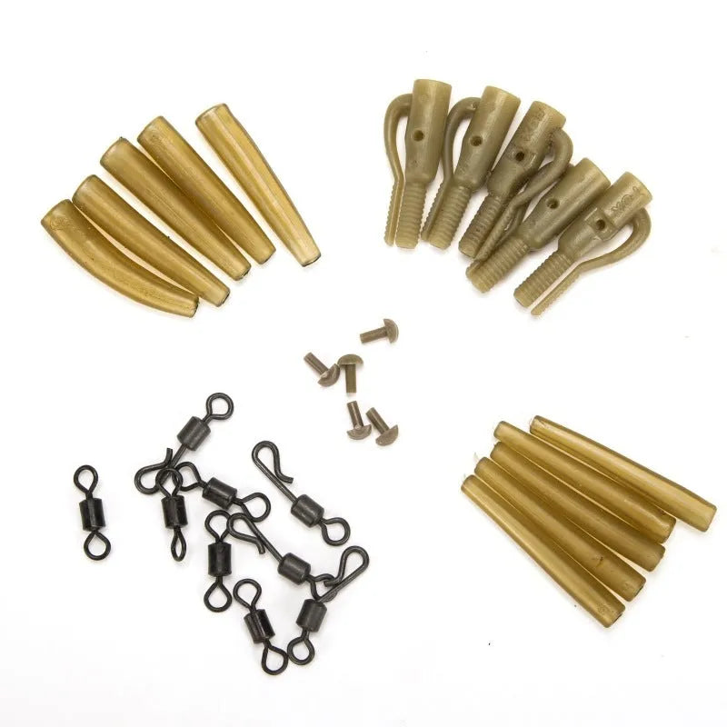 European carp fishing 30-piece accessory set with anti-winding pipes, threaded hose, rotations and screws