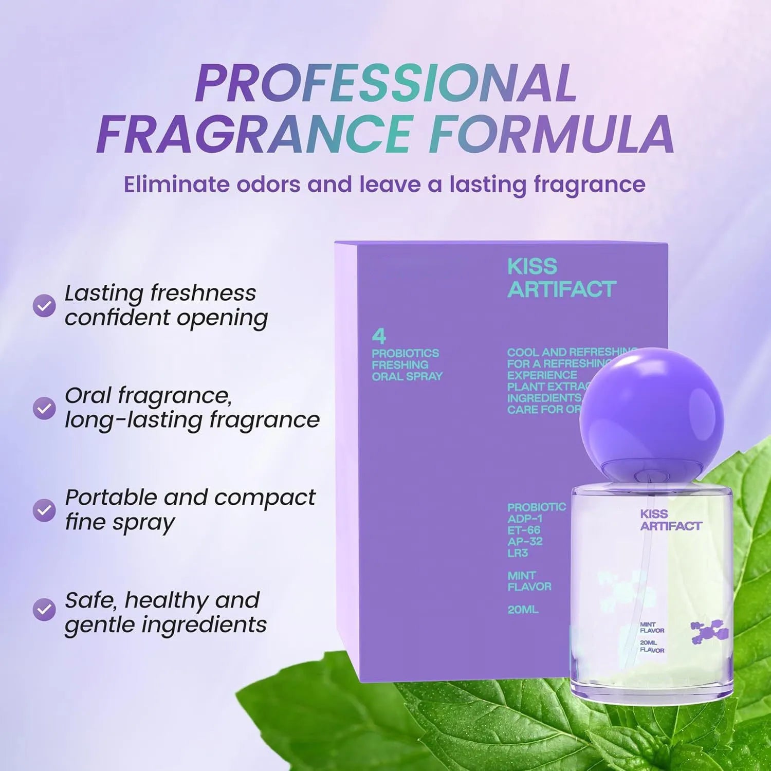 20ml portable probiotics oral spray bottle for hydrating mouth care