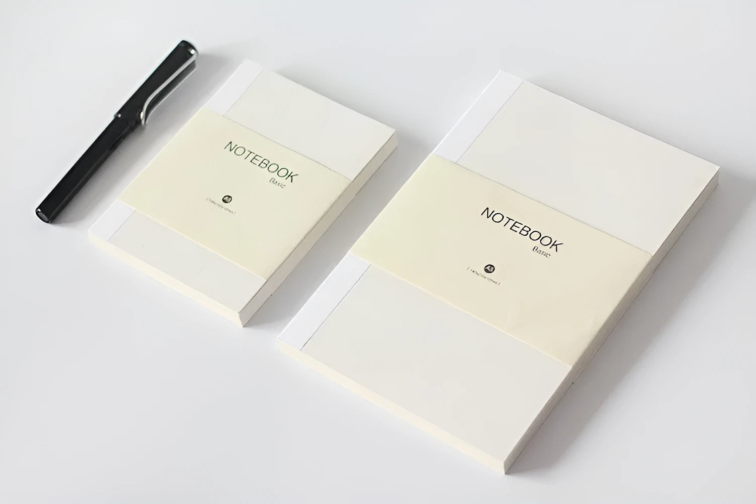 Basic manual fixed page refill diary notebook with 80 sheets, shown in Blank, Line, and Checkered page style options.