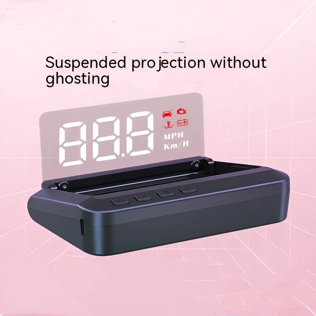 Black car head up display HUD unit with OBD cable and 2-inch screen