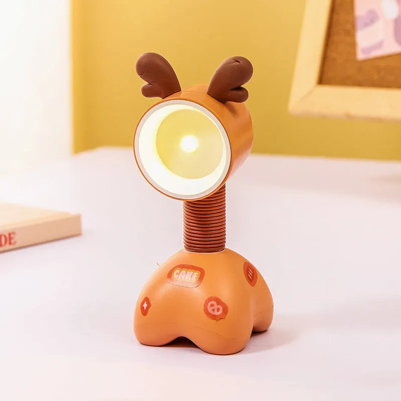 DIY magnetic cartoon desk night light with adjustable lighting in 10.5cm plastic housing