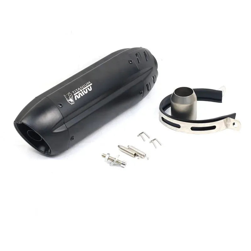 Stainless steel modified small hexagonal motorcycle exhaust pipe with muffler, 51mm calibre.