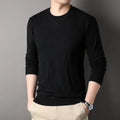 Men's solid colour polyester fibre loose fit long sleeve sweater in khaki, available in sizes M to 4XL