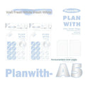 Salt series artsy student draft notebook in A5 and B5 sizes with plaid blue or white cover options.