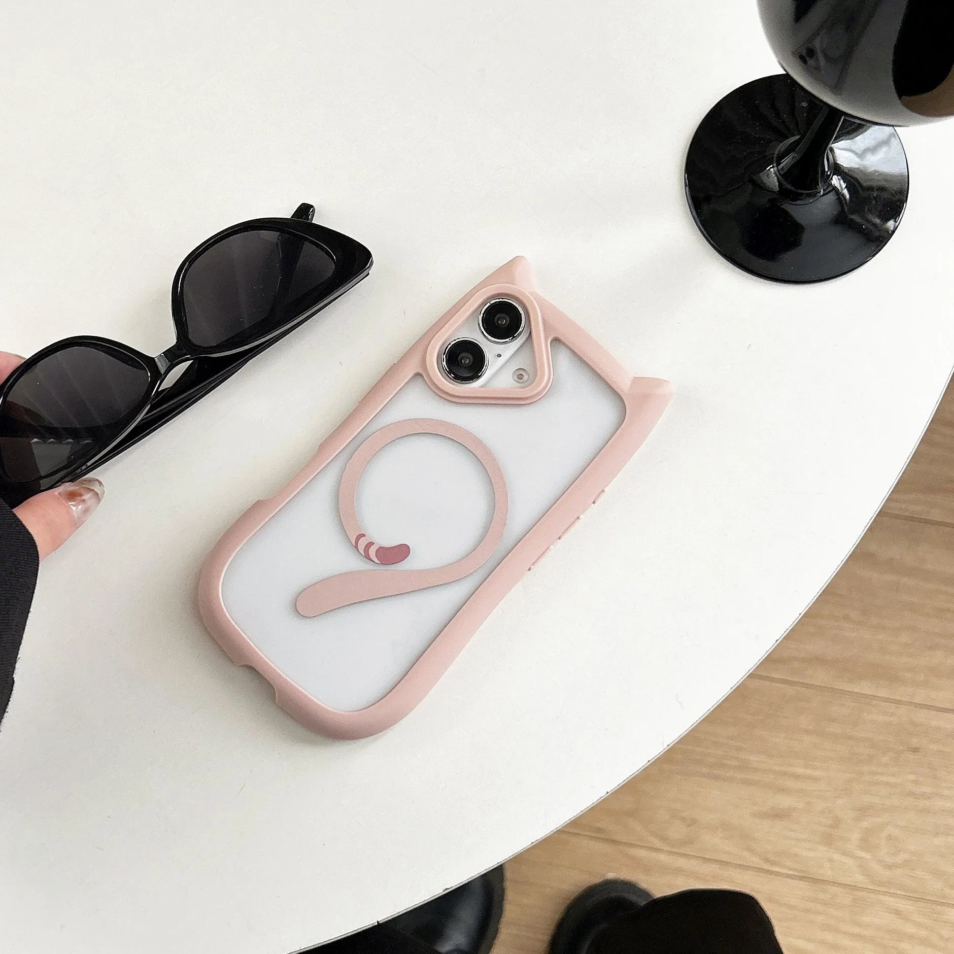 Transparent acrylic TPU phone case with magnetic suction for iPhone 17 models in multiple colours