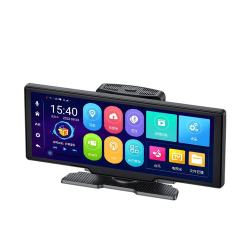 10-inch touchscreen dashboard driving recorder with GPS navigation and dual camera recording