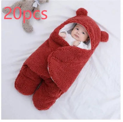Baby quilted sleeping bag wrapper in cotton blend fabric with polyester cotton filling