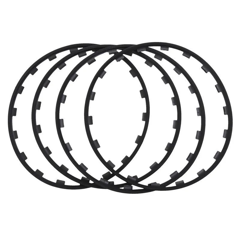 Four nylon wheel hub guard rings in selected colour for alloy wheel protection