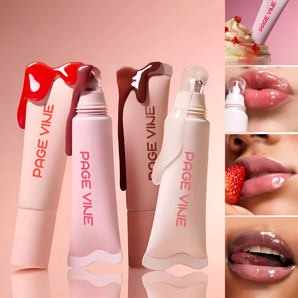 4-colour brightening lip balm moisturising exfoliating long-lasting lip gloss for women