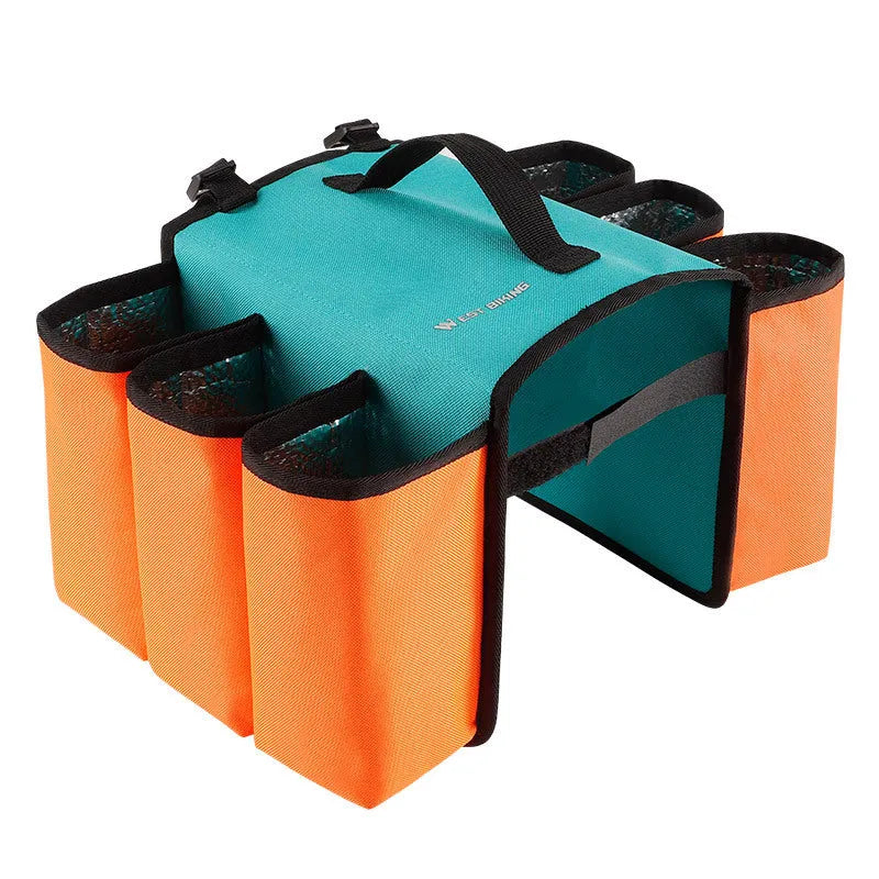 Black and orange blue bicycle drink storage bag with 2-litre capacity and double-sided anti-scratch design.