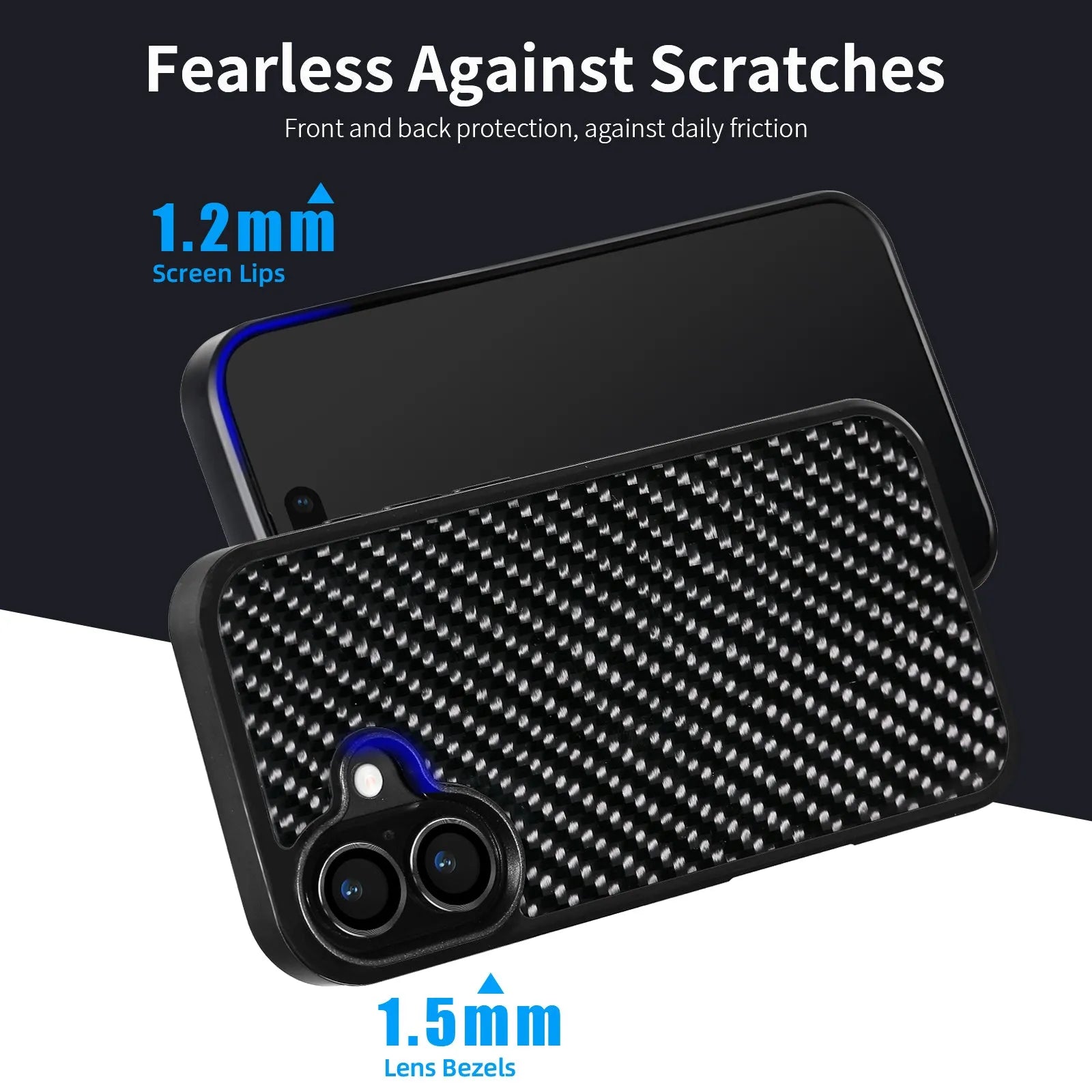 17 Series Twill Black mobile phone case for iPhone models 12 to 17 with textured black finish
