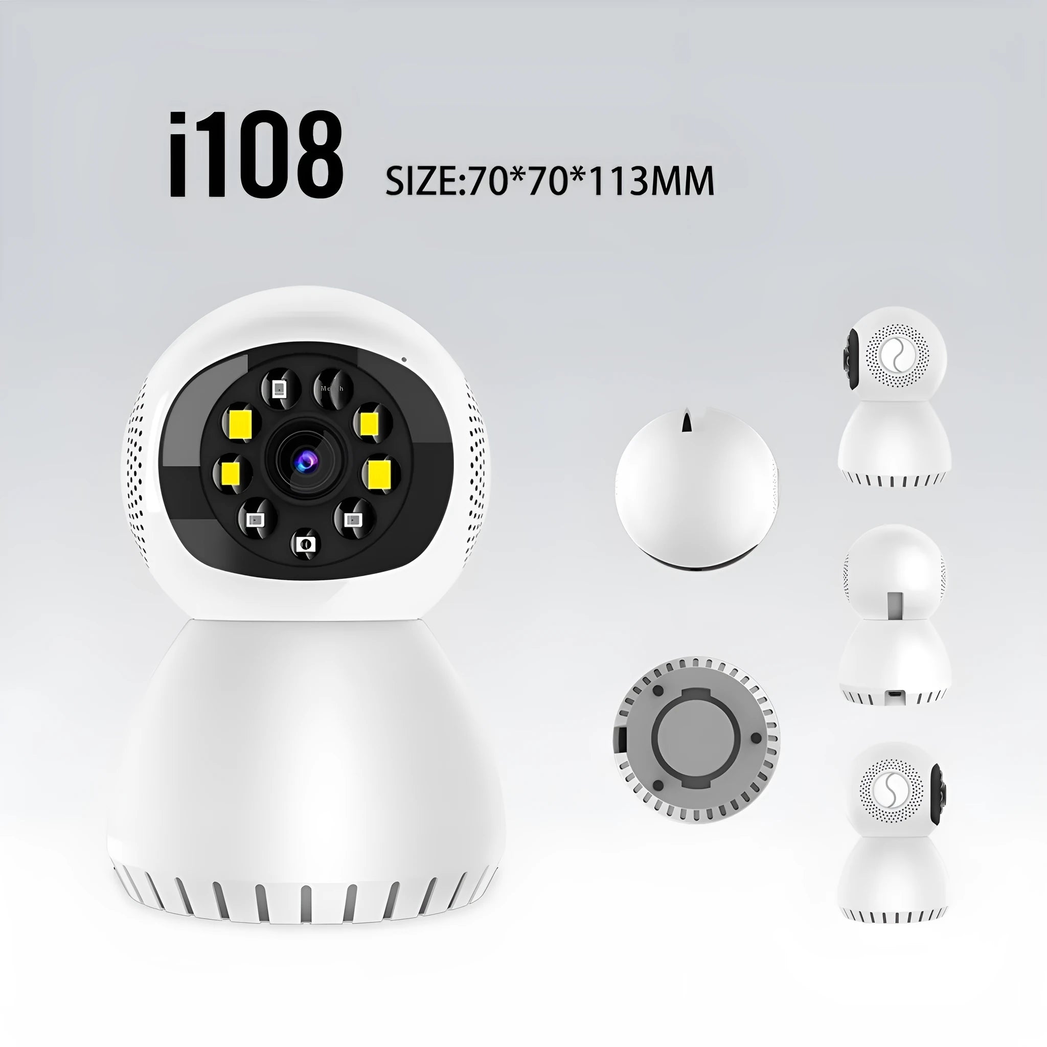 White dual-frequency wireless 1080p HD home security camera with mounting bracket