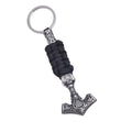 Viking triangle rune impactor keychain in steel colour with bear pattern on stainless steel surface