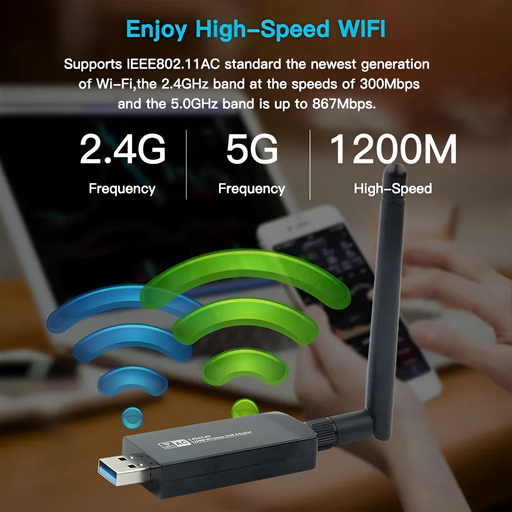 W97L-5DB USB 3.0 wireless Bluetooth network card black dual band Wi-Fi adapter