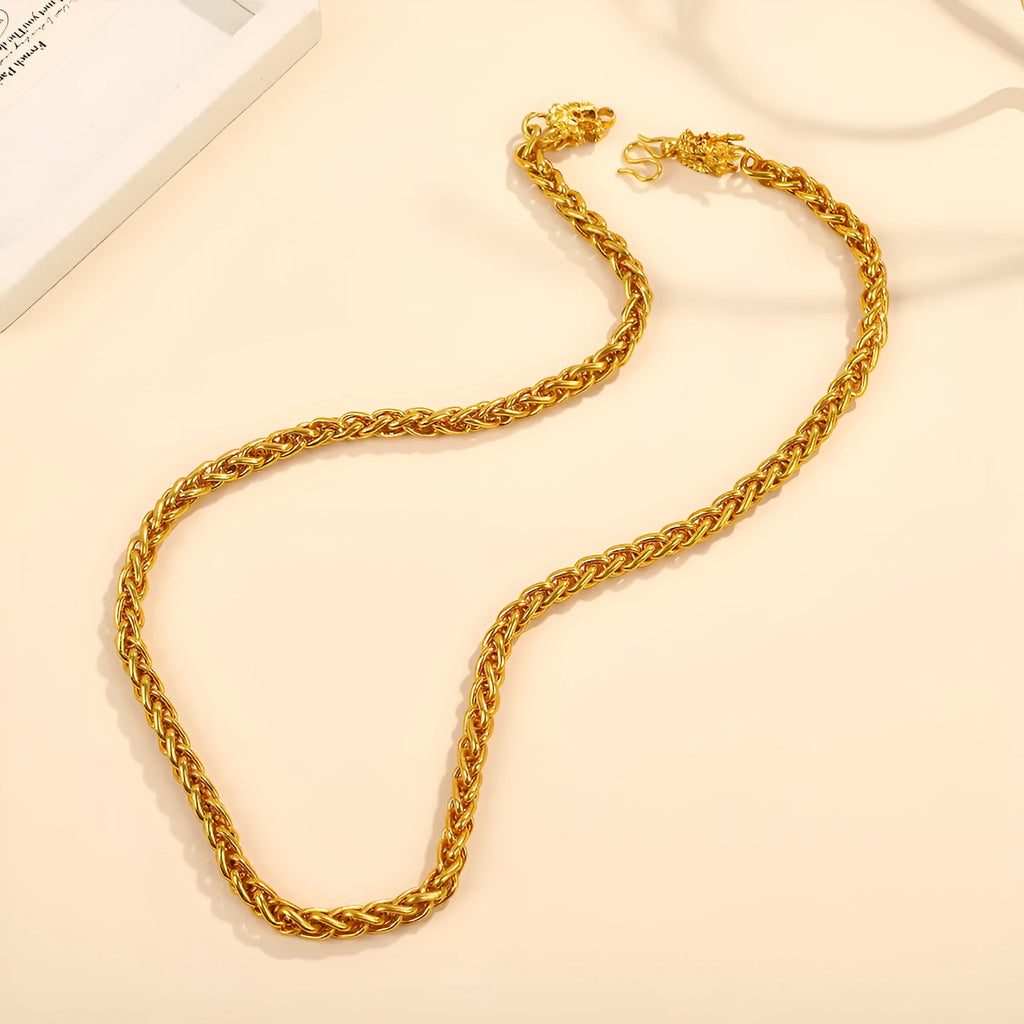 Alloy snake bones chain necklace in titanium steel finish with bones pattern, one of eight colour style options