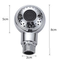 Silver handheld pet shower head with gentle non-pressurised spray for washing dogs and babies.