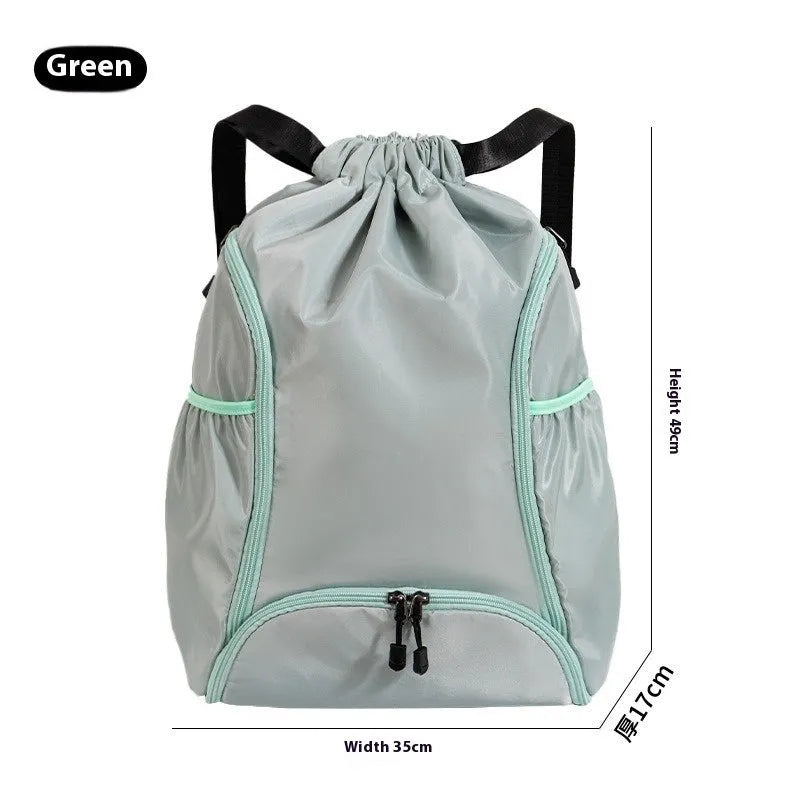 Large cube-style sports backpack drawstring bag in multiple colours with compartments