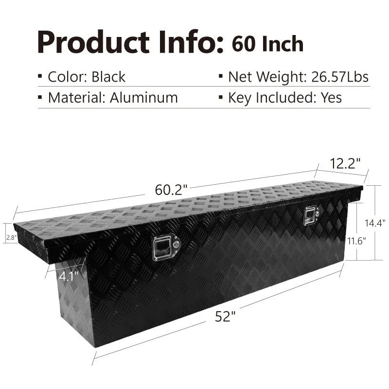 26-inch black aluminium alloy tool case with T-casting construction for professional tool storage